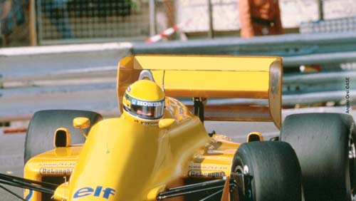 Figure of F1 driver Ayrton Senna, winner of F1 Monaco 1987